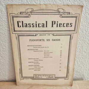 Vintage 1939 Classical Pieces Arranged for Pianoforte Six Hands Sheet Music